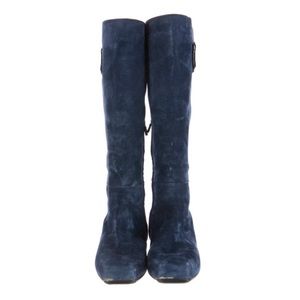 Roger Vivier Suede Square-Toe Boots